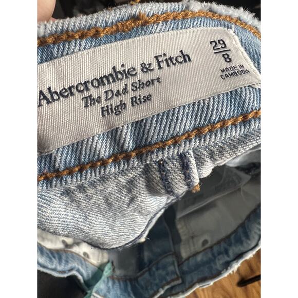 Abercrombie & Fitch Distressed Blue Denim Shorts - Picture 5 of 6